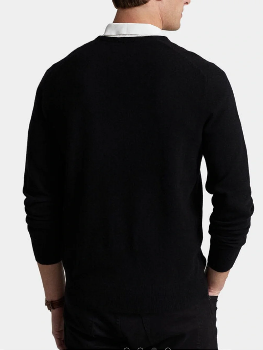 Men’s Polo Ralph Lauren 3XLT Black Merino Wool V Neck Sweater NWT